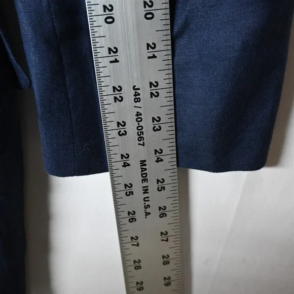Innocenti Tom James 54R Navy Blue Gold Button Linen Blazer Jacket Sport Coat